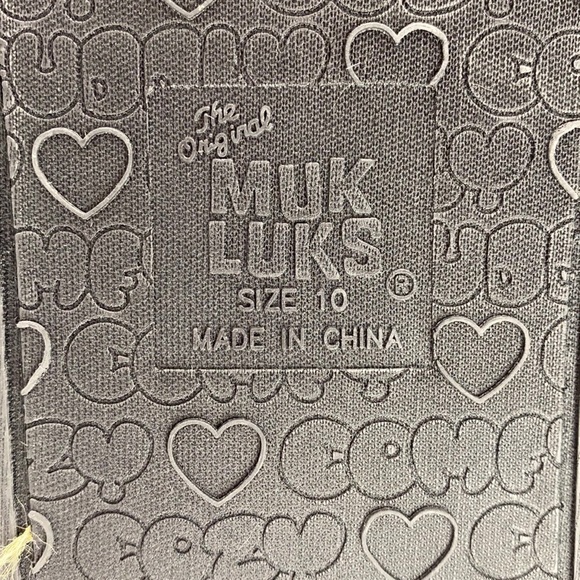 Size 10 Olive Green Faux Fur MUK LUKS Open Toe Scuff Slippers - Picture 8 of 9